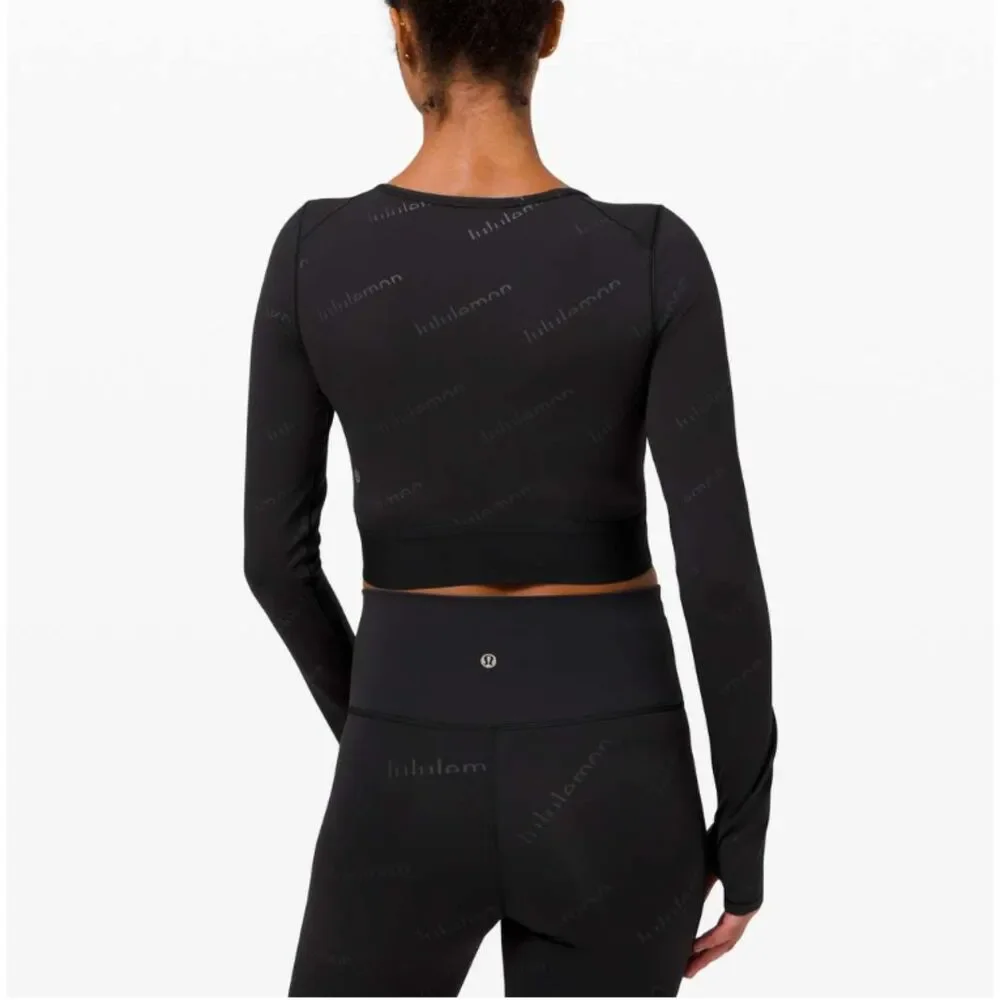 Women Lululemon Wunder Train Cropped Long Sleeve Cropped *Special Edition Black